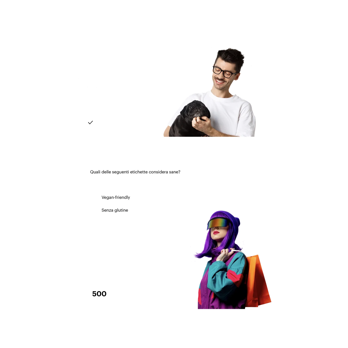 three snippets with different audience data