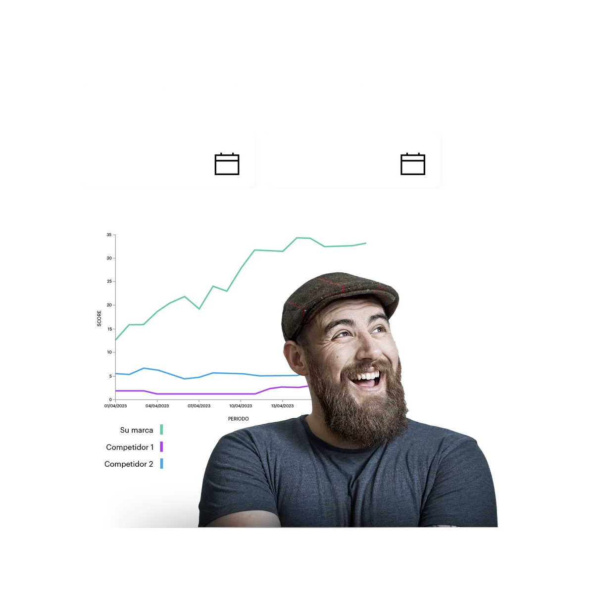 man with beard and brown cap with SuperBowl analysis behind him